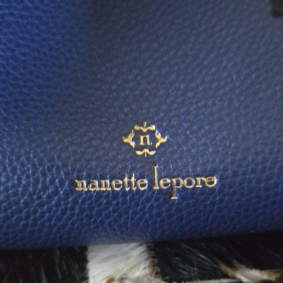 Nanette Lepore Blue and Gold Shoulder Bag with Structured Design - Picture 2 of 11